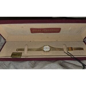 Rare NOS 1970's Jules Jurgensen Gold Ladies Watch 4455. Original Box